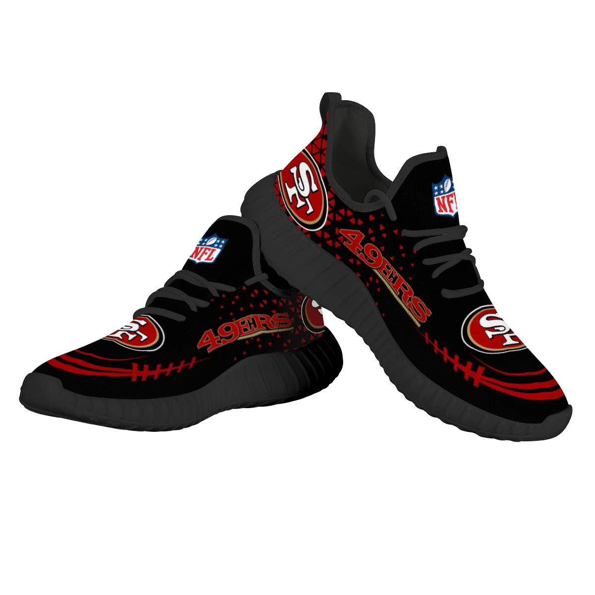 Men's San Francisco 49ers Mesh Knit Sneakers/Shoes 013 Men's San Francisco 49ers Mesh Knit Sneakers/Shoes 013